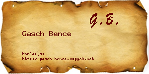 Gasch Bence névjegykártya